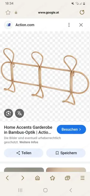 Garderobe in Bambus Optik