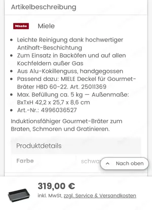 Miele Bräter Auflaufform mit Brathaube Aluguss