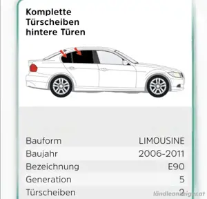 bmw e90 Sonnenschutz einteilig