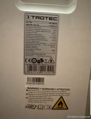 Trotec PAC 3500 SH mobiles  Monoblock-Klimagerät  Bild 3