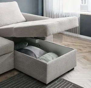 Ecksofa grau cord Bild 2