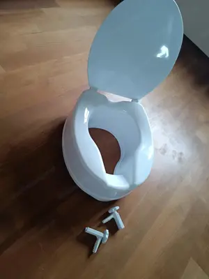 Toilettensitzerhöhung mit Deckel 15cm, Weiß Bild 2