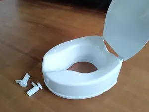 Toilettensitzerhöhung mit Deckel 15cm, Weiß