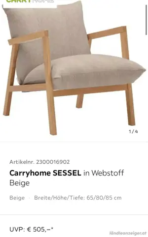 Sessel in beige weiß Bild 2