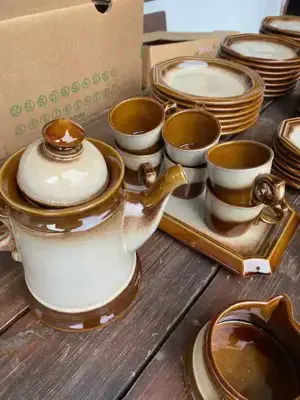 6 teiliges rustikales Kaffee- und Essgeschirr Bild 2