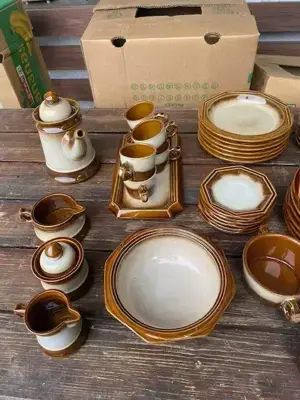 6 teiliges rustikales Kaffee- und Essgeschirr Bild 5