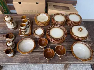 6 teiliges rustikales Kaffee- und Essgeschirr Bild 7