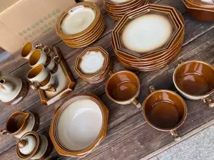 6 teiliges rustikales Kaffee- und Essgeschirr Bild 6