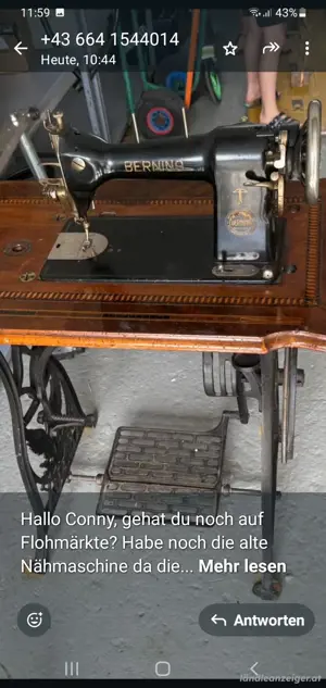 Verkaufe alte Bernina Nähmaschine um 120 Euro 0 Bild 2