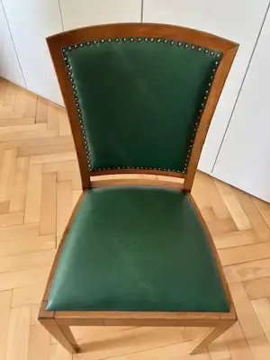 Vintage Leder Stuhl - Grün Bild 2