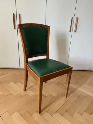 Vintage Leder Stuhl - Grün