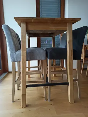 Holztisch Bartisch + 4 Stühle Bild 2