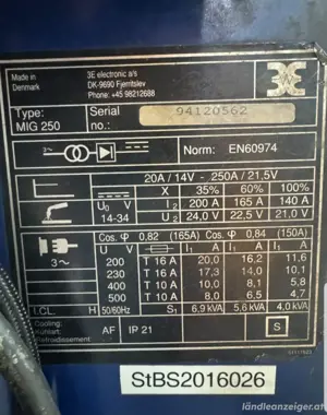 SchweiBgerät Migatronic MIG 250 MIG  MAG generalüberholt 100% ok  Bild 5
