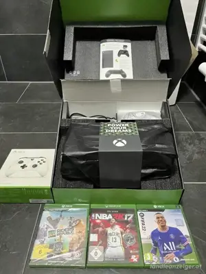 Xbox serie X spielkonsole mit 2 kontrollern und 3 videospiel  ,  mit OVP und rechung  Bild 2