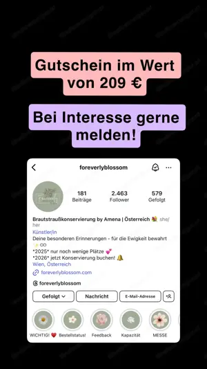 Wertgutschein für Straußkonservierung (Hochzeit) von foreverlyblossom (Epoxidharz)