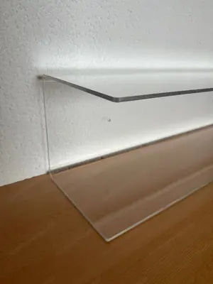 Wandregal, Plexiglas transperent 80x20 cm - 2 Ablagefächer NW Bild 4