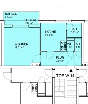 Gut gelegene 1,5-Zimmer-Wohnung mit Balkon zu vermieten Bild 7