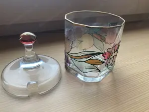 wunderschöne Dose   Zuckerdose aus Glas Bild 3