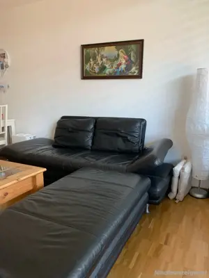 echtes Ledersofa schwarz Bild 2