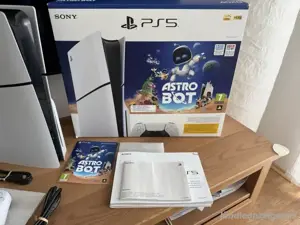 PS5 Sony slim astro bot édition mit verpakung und kontrollern + 2 videospiel  Bild 2
