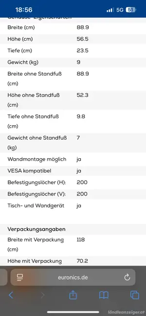 Panasonic LED TV TX-39GW334 in 39 Zoll (Kein Smart TV) Bild 2