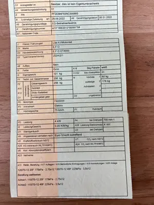 Elektroroller E.F.O ET 4000 zu verkaufen