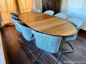 Konferenztisch Esstisch groß oval elliptisch 8 Freischwinger Bild 5