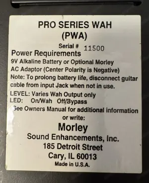 Morley Pro Wah Effektpedal (Vintage) Bild 3