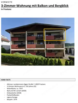 3 Zimmer Wohnung in Frastanz