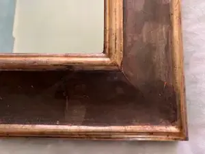 Spiegel mit Holzrahmen goldfarben und braungrau Bild 2