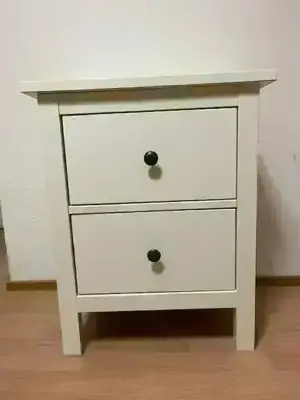 Nachtkästchen weiss mit 2 Schubladen