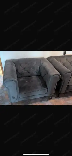 Samt Couch + Sessel