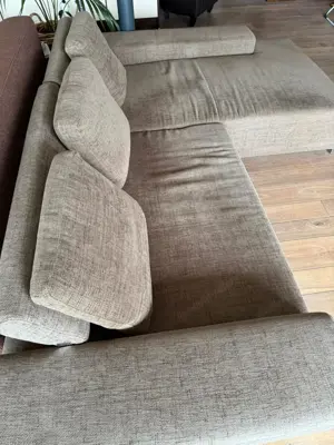 Couch, Ecksofa, Stoff in braun-grau, Super Qualität Bild 2