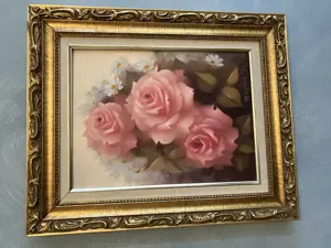 Ölgemälde "Rosen und Margeriten" von Marjorie Sharpe