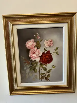 Gemälde Stilleben Rosen Öl auf Holz