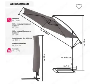 Ampelsonnenschirm 3x3m Bild 2
