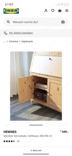 Ikea Sekretär weiß - Schreibtisch  Bild 4