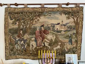 Tapisserie mit mittelalterlicher Darstellung Nachwebung