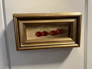 kleines Bild "Kirschen" Öl auf Karton