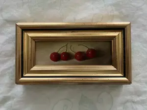 kleines Bild "Kirschen" Öl auf Karton Bild 2