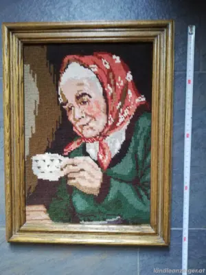 Gobelin Bild Alte Frau Bild 2