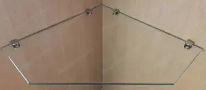 Eckregal aus Glas, 4 Böden.