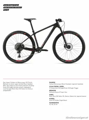 Genesis Impact Carbon Hardtail MTB 29 Zoll 48cm Rahmen 11kg SID GX XT wie Neu Bild 6