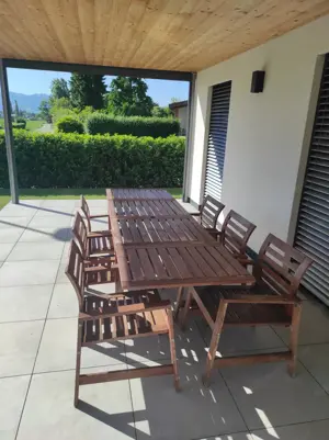Gartenmöbel Set aus Holz mit Polster Bild 2