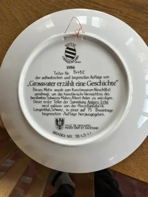 3 Sammelteller Keramik "Ankers Erbe" Langenthal, Schweiz Bild 3