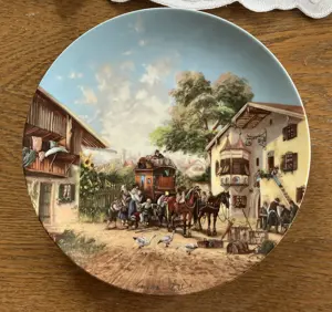 3 Sammelteller Keramik "Idyllisches Dorfleben" Seltmann Weiden, Deutschland Bild 2