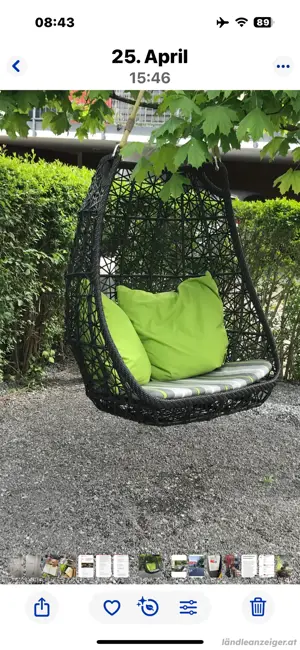 Outdoor Kissen und Sitzunterlage für Gartenschaukel oder Schaukelstuhl  Bild 5