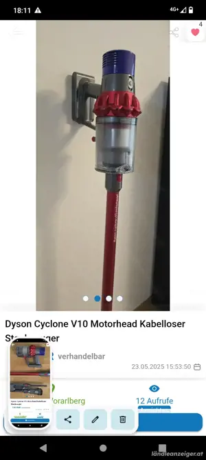 Dyson Cuclone  V- 10 Motorhead Kabelloser