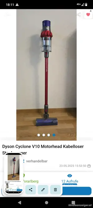 Dyson Cuclone  V- 10 Motorhead Kabelloser Bild 3