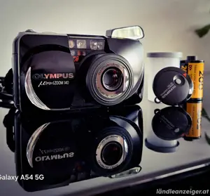 OLYMPUS MJU ZOOM 140 inkl. Remotw Control RC100+ 36er Film + Duracell Batterie Bild 2